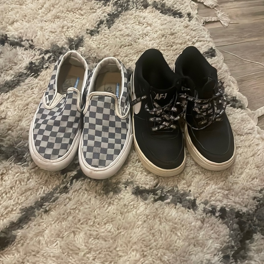 Two lightly used boys shoes.